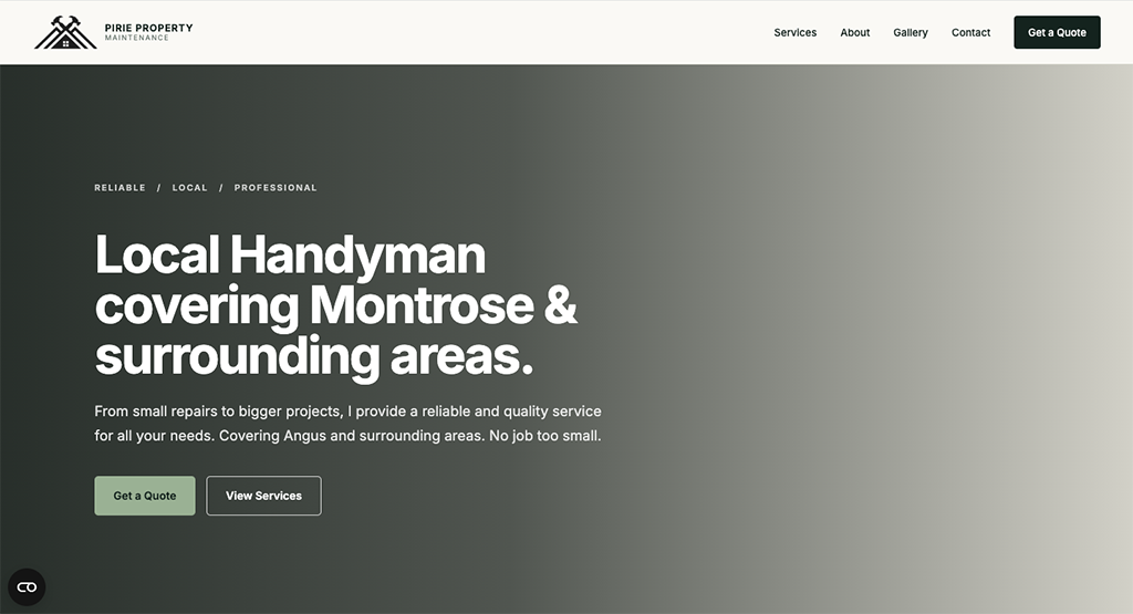 Pirie Property Maintenance website project